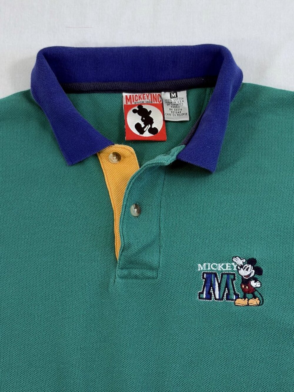 Vintage Mickey, Inc. Men's Short-Sleeve Polo | Made in USA | Medium - Cotton